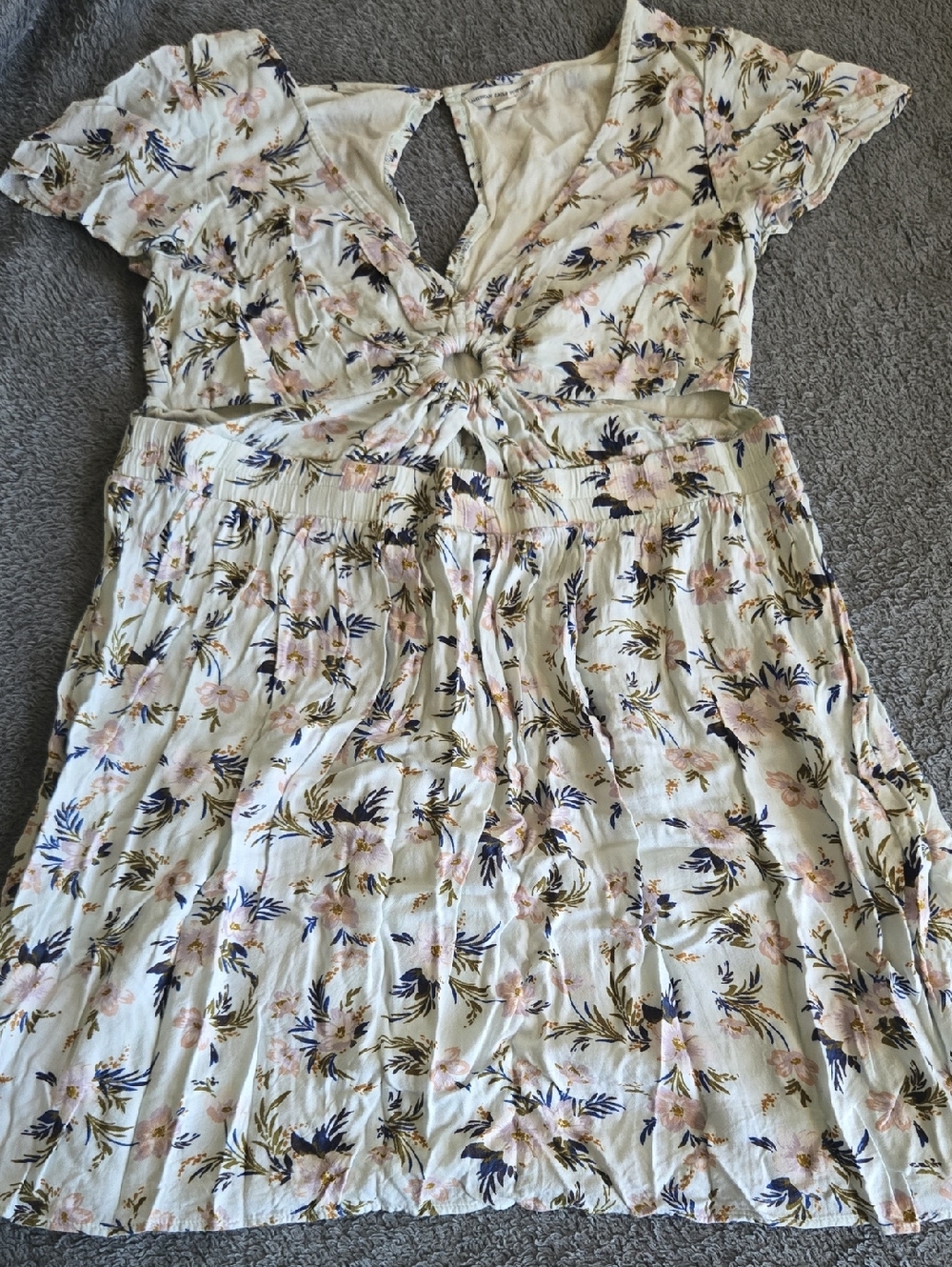 Sz M American Eagle Outfitters Womens Spring Tropical Skater Dress
